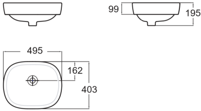 TF-0950-WT อ่างล้างหน้า แบบวางบนเคาน์เตอร์ รุ่น ACTIVE