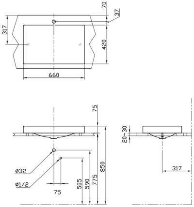 LW645JW/F-1 อ่างล้างหน้า แบบวางบนเคาน์เตอร์