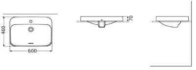 LW5616C อ่างล้างหน้า แบบวางบนเคาน์เตอร์
