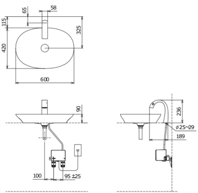LW4706 อ่างล้างหน้า แบบวางบนเคาน์เตอร์