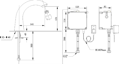 A-8815-000-50 ก๊อกน้ำเย็นอ่างล้างหน้าอัตโนมัติ รุ่น SELECTRONIC CASTE SPOUT