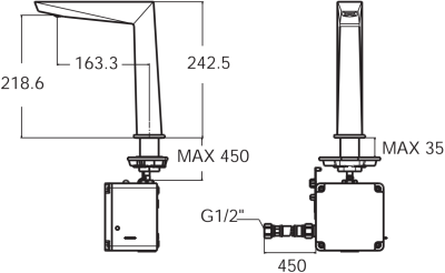 A-8510-AC ก๊อกน้ำเย็นอ่างล้างหน้าอัตโนมัติทรงสูง (แบบใช้ไฟฟ้า) รุ่น LINE SENSOR