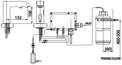 CT548AC ก๊อกเดี่ยวอ่างล้างหน้าอัตโนมัติพร้อมที่จ่ายสบู่(ใช้ไฟฟ้า)