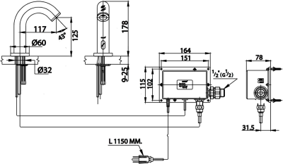 CT533AC ก๊อกเดี่ยวอ่างล้างหน้าอัตโนมัติ(ใช้ไฟฟ้า)