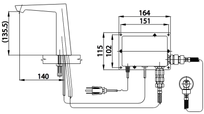 CT493DC ก๊อกเดี่ยวอ่างล้างหน้าอัตโนมัติ (ใช้แบตเตอร์รี่) รุ่น GLACIER