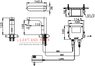CT4918AC ก๊อกเดี่ยวอ่างล้างหน้าอัตโนมัติ (ใช้ไฟฟ้า)
