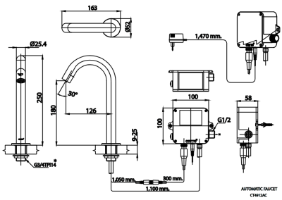 CT4912AC ก๊อกเดี่ยวอ่างล้างหน้าอัตโนมัติ(ทรงสูง)