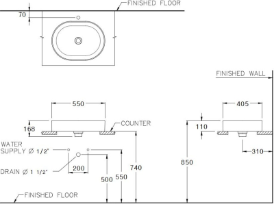 C00343(MWH) อ่างล้างหน้า แบบวางบนเคาน์เตอร์ รุ่น SENSATION CAPSULE สี MATTE WHITE