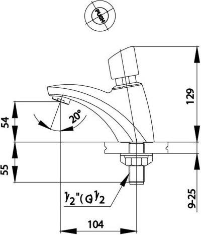CT161(HM) ก๊อกเดี่ยวอ่างล้างหน้าแบบปิดอัตโนมัติ รุ่น PEONY
