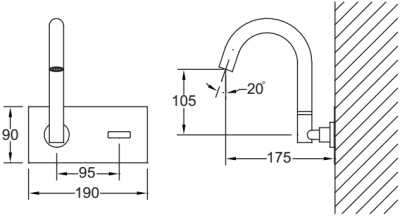 SA 3221 T ก๊อกอ่างล้างหน้า แบบเซ็นเซอร์