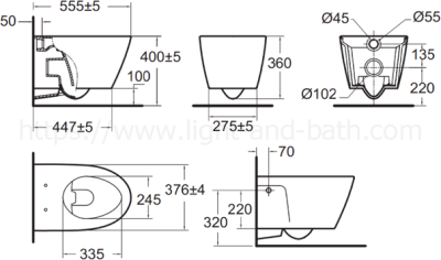 TF-3119Y-WT-0 สุขภัณฑ์ แบบแขวนผนัง รุ่น ACACIA SUPASLEEK