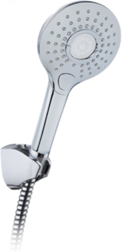 KS-26-213-50 ฝักบัวสายอ่อน ปรับน้ำ 3 ระดับ ø 12 ซม. พร้อมสายโลหะ