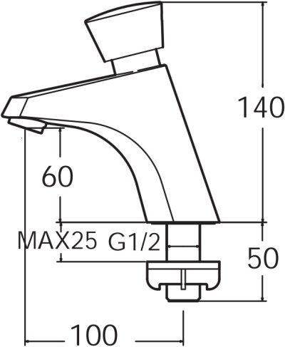A-2420 ก๊อกน้ำเย็นอ่างล้างหน้าแบบกดอัตโนมัติ รุ่น FROST