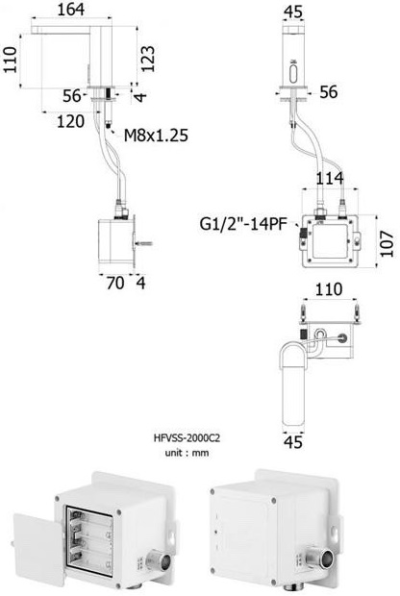 HFGSS-2000C2 ก๊อกเดี่ยวอ่างล้างหน้า แบบเซ็นเซอร์ รุ่น CONTOUR (ไม่มีแพค)