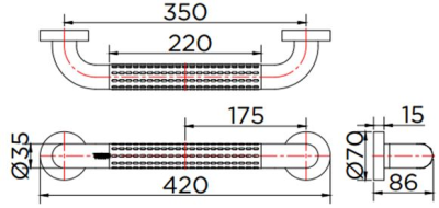 KB-01-851-AB35 ราวทรงตัว ความยาว 35 ซม. (Ø 35 มม.)(เคลือบผิว ABS)