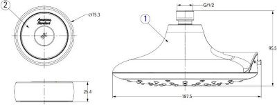 FFASS057-000500BT0 หัวฝักบัวอาบน้ำ 4 ระดับ พร้อมเทคโนโลยีทัช (Touch) และควบคุมด้วยรีโมทคอนโทรล รุ่น SPECTRA E TOUCH