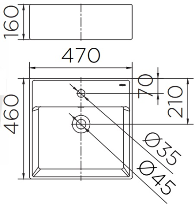 ECW-03-211F-11 อ่างล้างหน้า แบบวางบนเคาน์เตอร์