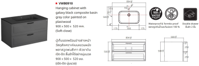 VWB0910 Hanging Cabinet WITH BASIN