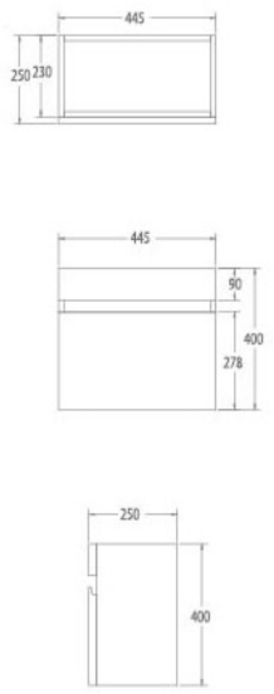 V0131 ตู้เก็บของใต้อ่างล้างมือแบบแขวนผนัง สำหรับอ่าง C0031
