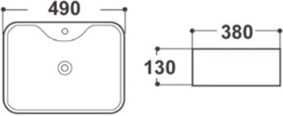 AQ WHITE-MT อ่างล้างหน้า แบบวางบนเคาน์เตอร์ ( MATT WHITE )
