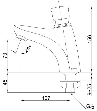 TS100N ก๊อกอ่างล้างหน้า (น้ำเย็น) แบบกดอัตโนมัติ รุ่น BENONE