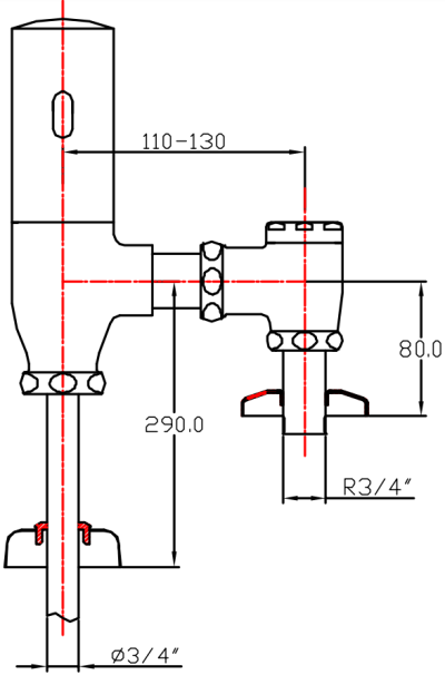 UF-60B ฟลัชวาล์วโถปัสสาวะชาย แบบเซนเซอร์