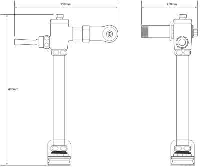 RA TOILET-FLUSH ฟลัชวาล์วโถสุขภัณฑ์ท่อตรง