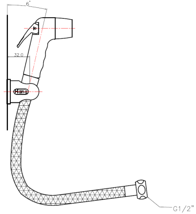 SS-02PR สายฉีดชำระ สีแดง