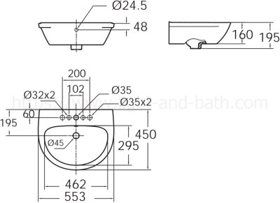 TF-0953-WT อ่างล้างหน้า แบบแขวนผนัง รุ่น NEO MODERN