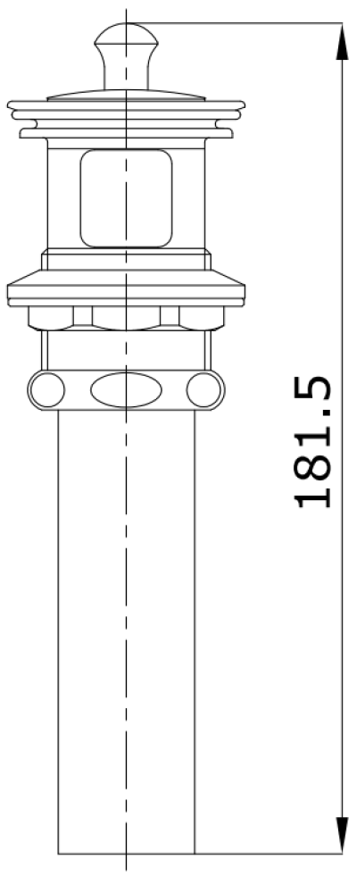 TS300(HM) สะดืออ่างล้างหน้าชนิดดึงล๊อค แบบท่อตรง