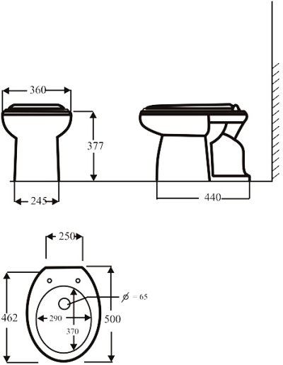 7280-WT สุขภัณฑ์ แบบนั่งราบ ราดน้ำ