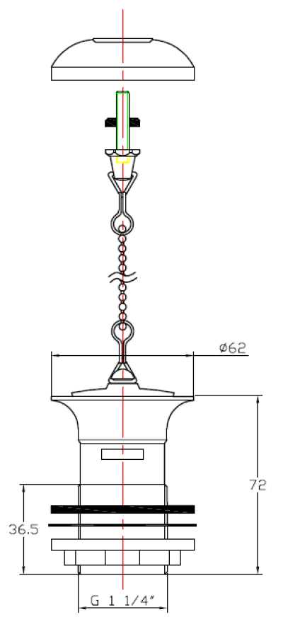 BW-31 สะดืออ่างล้างหน้า แบบสายโซ่