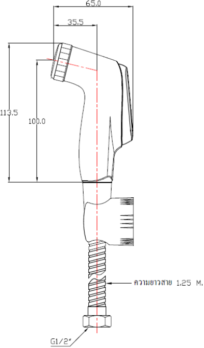 SS-04CE สายฉีดชำระ สีครีม
