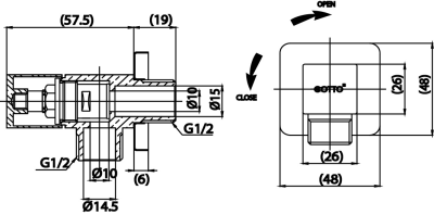 CT1700(HM) วาล์วเปิด-ปิดน้ำ (เซรามิควาล์ว)
