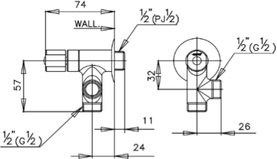 CT128(HM) วาล์วเปิด-ปิดน้ำเข้า 1 ออก 2