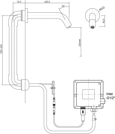 MF-1501 ก๊อกอ่างล้างหน้า แบบเซ็นเซอร์