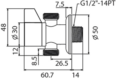 HFHCC-9120Y2 สต็อปวาล์ว 3 ทาง รุ่น COCO