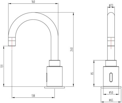 AF-720 AC ก๊อกอ่างล้างหน้า แบบเซ็นเซอร์