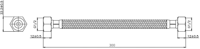 PH-500-12 สายน้ำดี สแตนเลส ขนาด 12 นิ้ว