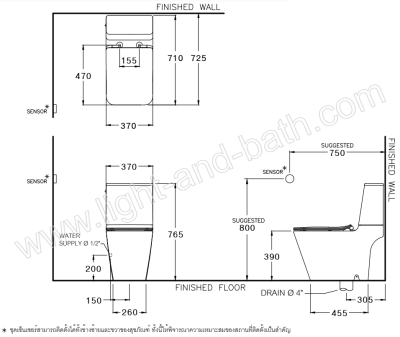 C124227 สุขภัณฑ์ แบบสองชิ้น 6 ลิตร รุ่น SIMPLY MODISH TOUCHLESS
