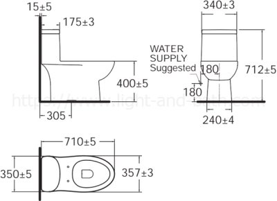 TF-2024SC-WT-0 สุขภัณฑ์ แบบชิ้นเดียว 3/4.5 ลิตร รุ่น NEW CODIE II