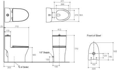 K-21926X-TF-WK สุขภัณฑ์ แบบชิ้นเดียว 3/4.8 ลิตร รุ่น IRIS TOUCHLESS