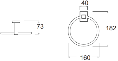 K-2501-47-N ห่วงแขวนผ้า ชุบโครเมี่ยม รุ่น CONCEPT SQUARE