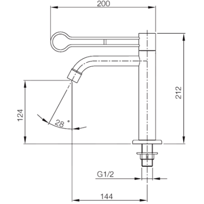 WS-0501H-BA ก๊อกเดี่ยวอ่างล้างหน้า ทรงสูง