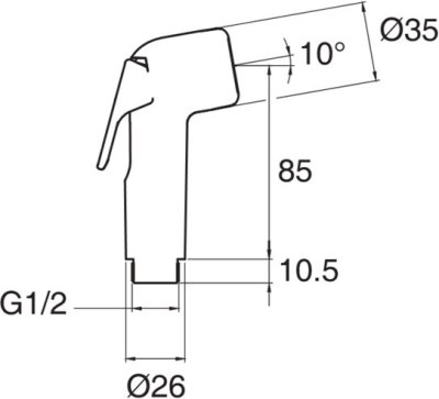 F75006-WTADY ชุดสายฉีดชำระพร้อมสายพีวีซี รุ่น AS BASIC