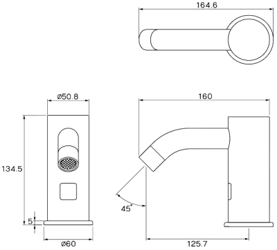 WS-0602S ก๊อกเดี่ยวอ่างล้างหน้า ระบบเซ็นเซอร์