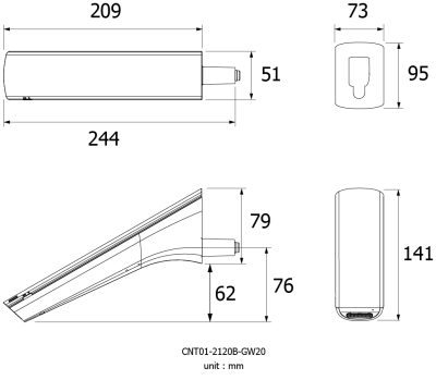 CNT01-2120B-GW20 ก๊อกน้ำเย็นอ่างล้างหน้า แบบเซ็นเซอร์ (แบตเตอรี่) รุ่น ULTRA