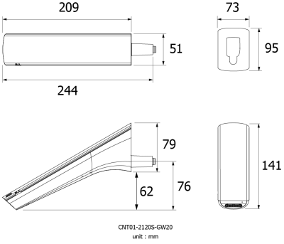 CNT01-2120B-GW20 ก๊อกน้ำเย็นอ่างล้างหน้า แบบเซ็นเซอร์ (แบตเตอรี่) รุ่น ULTRA