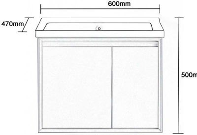 J 6306-CAB/SET ชุดอ่างล้างหน้าเซรามิคพร้อมตู้เก็บของ ขนาด 60 ซม.