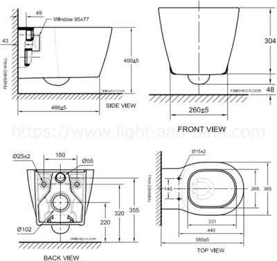 TF-3105-WT-0 สุขภัณฑ์ แบบแขวนผนัง รุ่น CONCEPT NUOVO